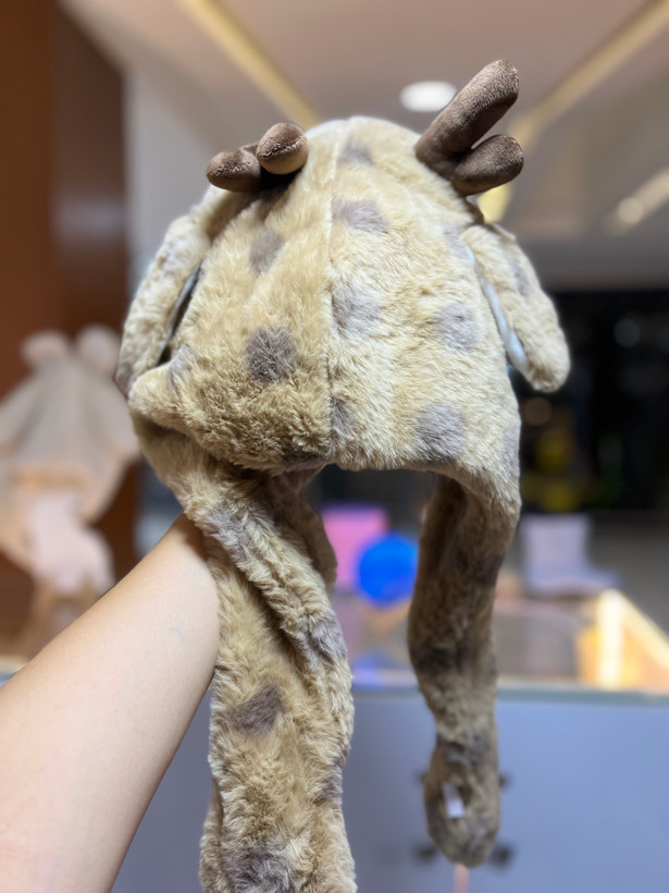 کلاه و شالگردن پولیشی پمپی طرح گوزن وارداتی