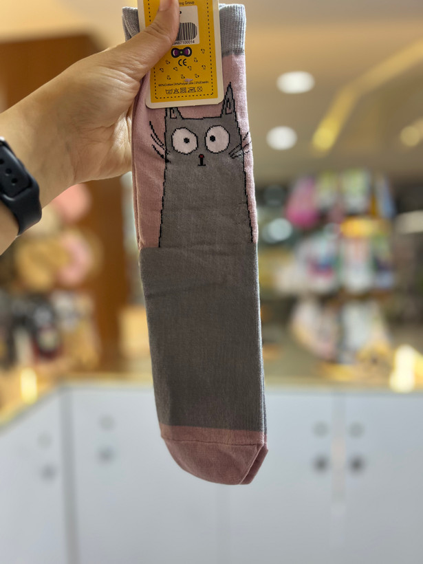 جوراب ساق بلند گربه متعجب